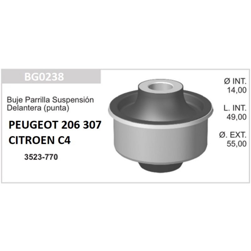 BUJE PARRILLA SUSPENSION DELANTERA CON PESTAÑA AS
